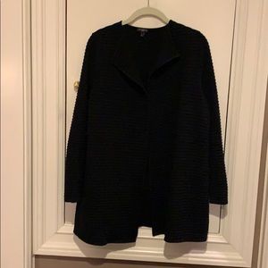 Talbots black open front knit cardigan